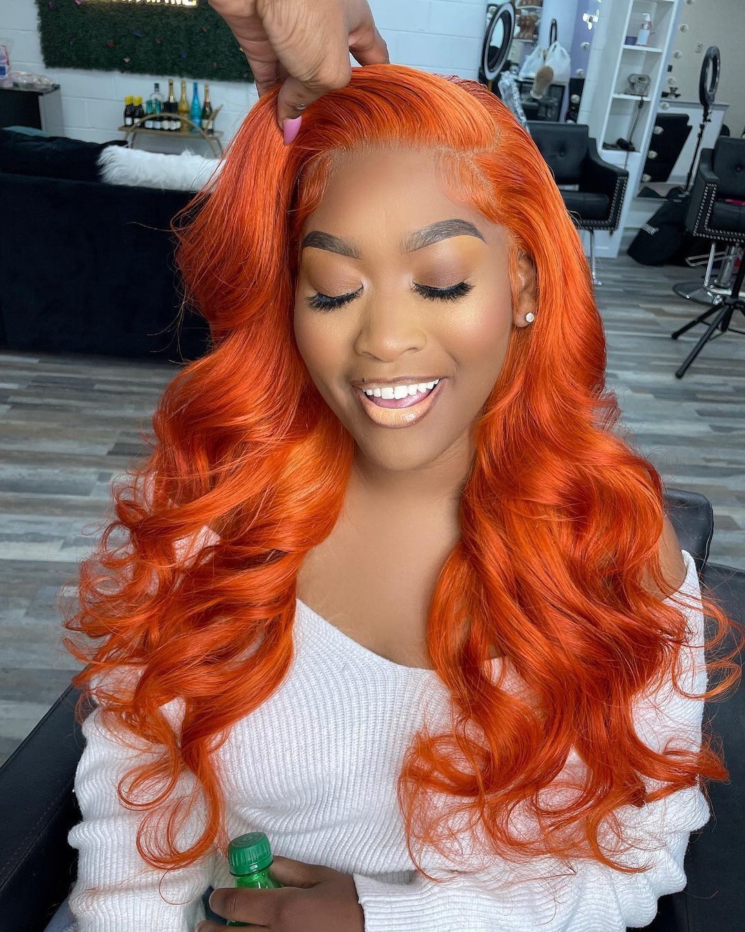 Uglam 13X4 Lace Front Orange Ginger Wig Color Body Wave&Straight Wig&Deep Wave&Water Wave